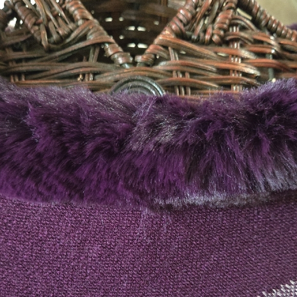 Pinklicious Purple Poncho with Fringe - Picture 14 of 16